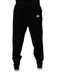 Dolce & Gabbana Black Cotton Crown Logo Jogger Pants -   -  Dolce & Gabbana.