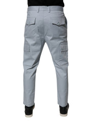 Dolce & Gabbana Light Blue Cotton Cargo Tapered Pants - - Dolce & Gabbana.