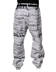 Dolce & Gabbana White Logo Print Straight Men Denim Jeans - - Dolce & Gabbana.