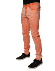 Dolce & Gabbana Orange Tie Dye Cotton Skinny Men Denim Jeans -   -  Dolce & Gabbana.