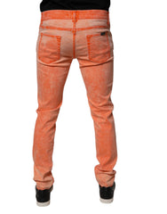 Dolce & Gabbana Orange Tie Dye Cotton Skinny Men Denim Jeans -   -  Dolce & Gabbana.