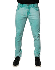 Dolce & Gabbana Green Tie Dye Cotton Skinny Men Denim Jeans -   -  Dolce & Gabbana.