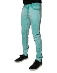 Dolce & Gabbana Green Tie Dye Cotton Skinny Men Denim Jeans -   -  Dolce & Gabbana.