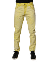 Dolce & Gabbana Yellow Cotton Stretch Skinny Men Denim Jeans -   -  Dolce & Gabbana.