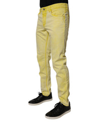 Dolce & Gabbana Yellow Cotton Stretch Skinny Men Denim Jeans -   -  Dolce & Gabbana.