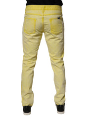 Dolce & Gabbana Yellow Cotton Stretch Skinny Men Denim Jeans -   -  Dolce & Gabbana.