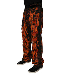 Dolce & Gabbana Black Red Tie Dye Cotton Straight Denim Jeans -   -  Dolce & Gabbana.