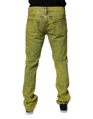 Dolce & Gabbana Yellow Cotton Stretch Skinny Men Denim Jeans - - Dolce & Gabbana.