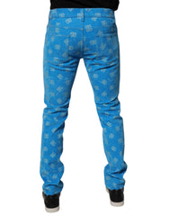 Dolce & Gabbana Blue Logo Monogram Cotton Skinny Denim Jeans -   -  Dolce & Gabbana.