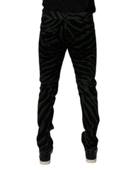 Dolce & Gabbana Black Green Stripes Cotton Skinny Denim Jeans -   -  Dolce & Gabbana.