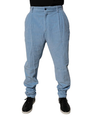 Dolce & Gabbana Light Blue Corduroy Cotton Skinny Denim Jeans - - Dolce & Gabbana.