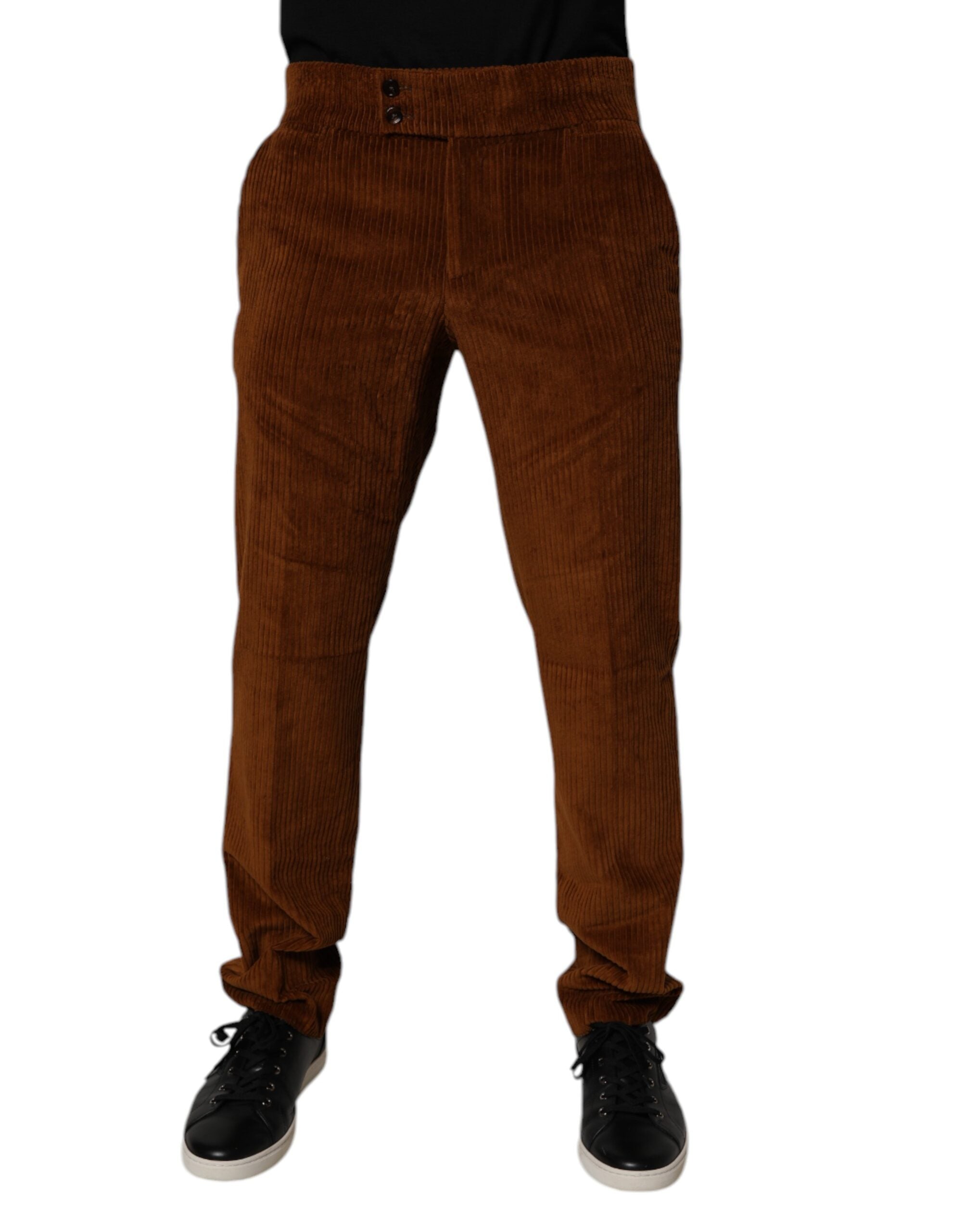 Dolce & Gabbana Dark Brown Corduroy Cotton Skinny Denim Jeans - - Dolce & Gabbana.