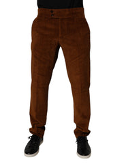 Dolce & Gabbana Dark Brown Corduroy Cotton Skinny Denim Jeans - - Dolce & Gabbana.