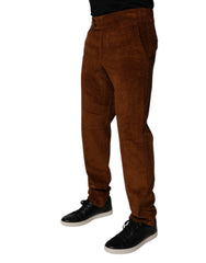 Dolce & Gabbana Dark Brown Corduroy Cotton Skinny Denim Jeans - - Dolce & Gabbana.
