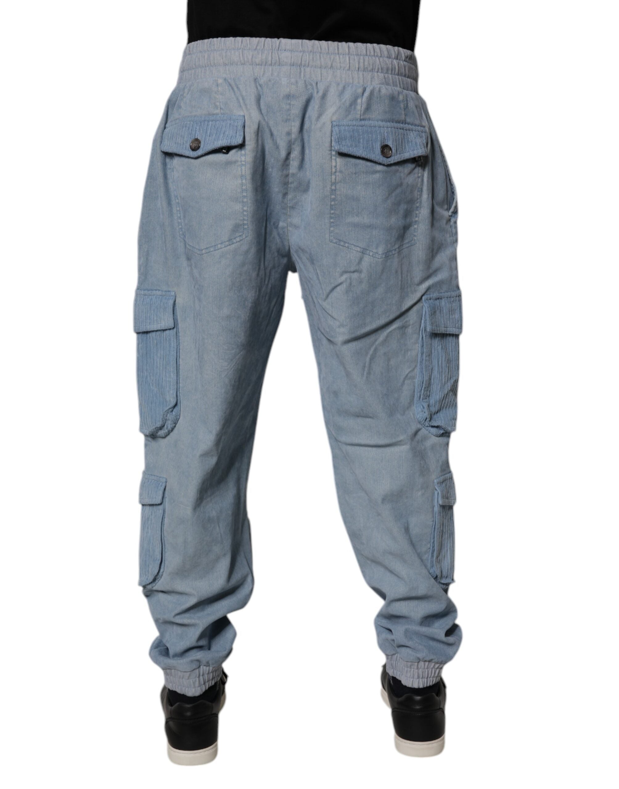 Dolce & Gabbana Light Blue Cotton Jogger Cargo Men Denim Pants -   -  Dolce & Gabbana. Dolce & Gabbana Light Blue Cotton Jogger Cargo Men Denim Pants -   -  Dolce & Gabbana.