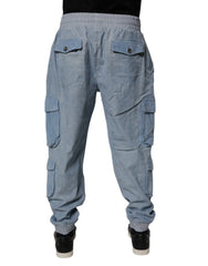 Dolce & Gabbana Light Blue Cotton Jogger Cargo Men Denim Pants -   -  Dolce & Gabbana.