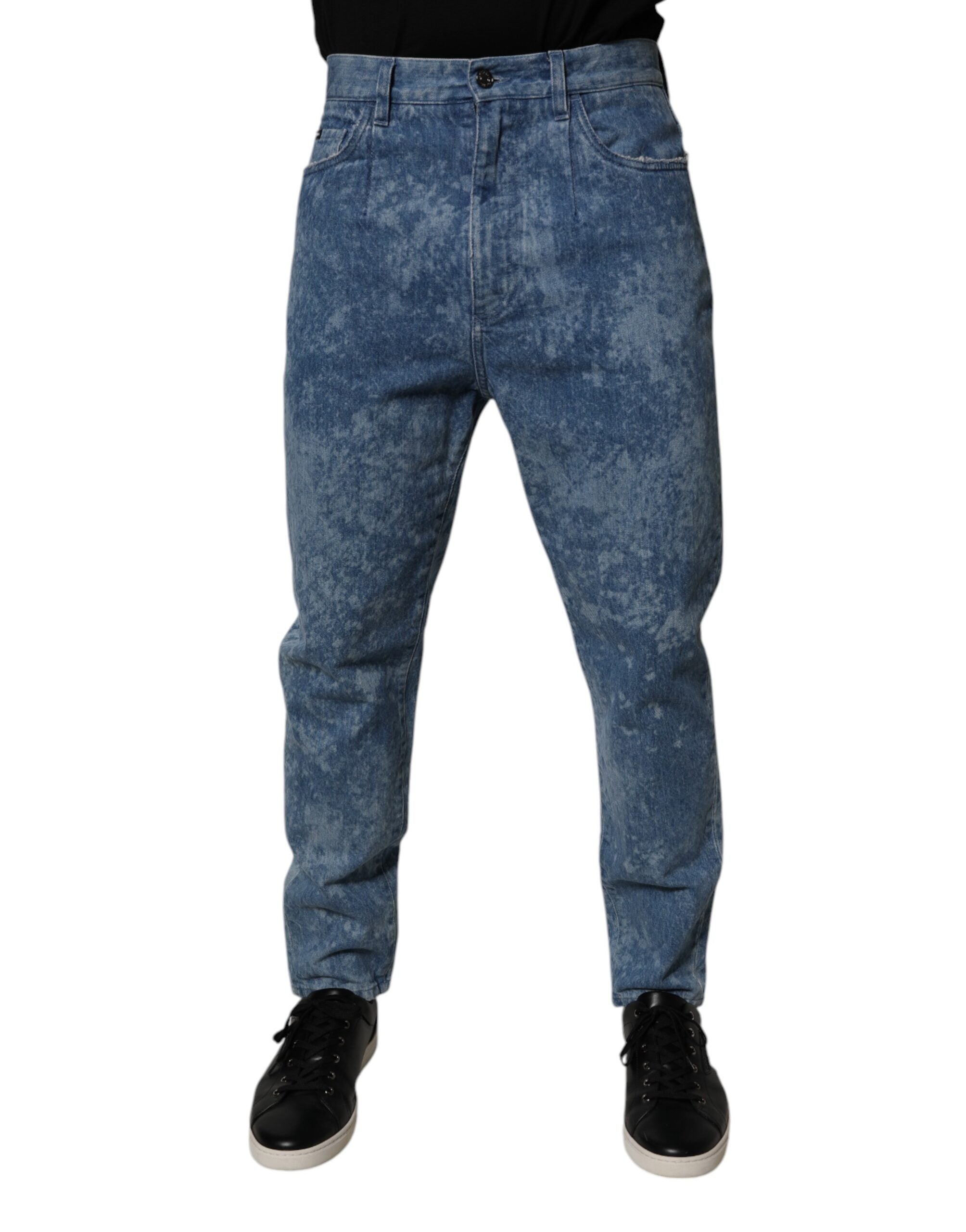 Dolce & Gabbana Blue Tie Dye Cotton Skinny Men Denim Jeans -   -  Dolce & Gabbana.