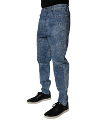 Dolce & Gabbana Blue Tie Dye Cotton Skinny Men Denim Jeans -   -  Dolce & Gabbana.