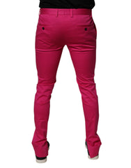 Dolce & Gabbana Pink Black Stripe Slim Fit Men Dress Pants - - Dolce & Gabbana.