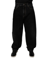 Dolce & Gabbana Black Cotton Mid Waist Wide Leg Denim Jeans -   -  Dolce & Gabbana.