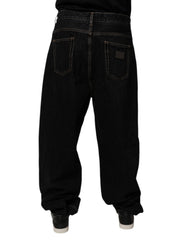 Dolce & Gabbana Black Cotton Mid Waist Wide Leg Denim Jeans -   -  Dolce & Gabbana.