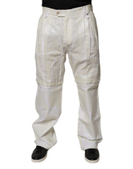 Dolce & Gabbana White Linen Mid Waist Straight Men Denim Jeans - - Dolce & Gabbana.