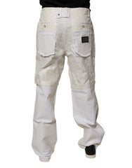 Dolce & Gabbana White Linen Mid Waist Straight Men Denim Jeans - - Dolce & Gabbana.