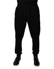 Dolce & Gabbana Black Cotton Mid Waist Jogger Sweatpants Pants -   -  Dolce & Gabbana.