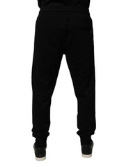 Dolce & Gabbana Black Cotton Mid Waist Jogger Sweatpants Pants -   -  Dolce & Gabbana.