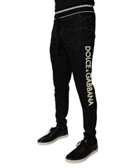 Dolce & Gabbana Black Mid Waist Jogger Men Sweatpants Pants -   -  Dolce & Gabbana.