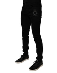 Dolce & Gabbana Black Sacred Heart Cotton Skinny Denim Jeans -   -  Dolce & Gabbana.