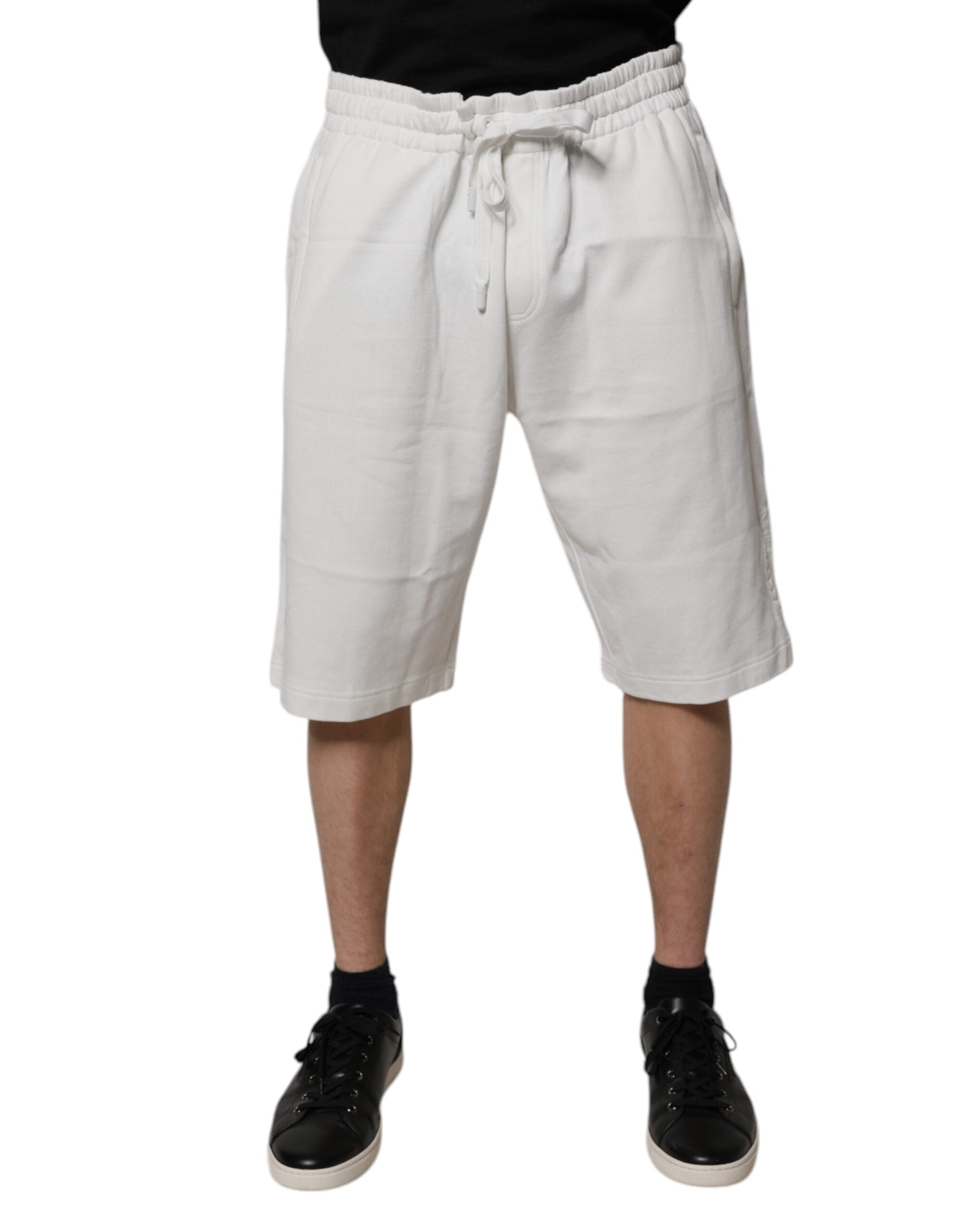 Dolce & Gabbana White Cotton Sweatshorts Men Bermuda Shorts -   -  Dolce & Gabbana. Dolce & Gabbana White Cotton Sweatshorts Men Bermuda Shorts -   -  Dolce & Gabbana.