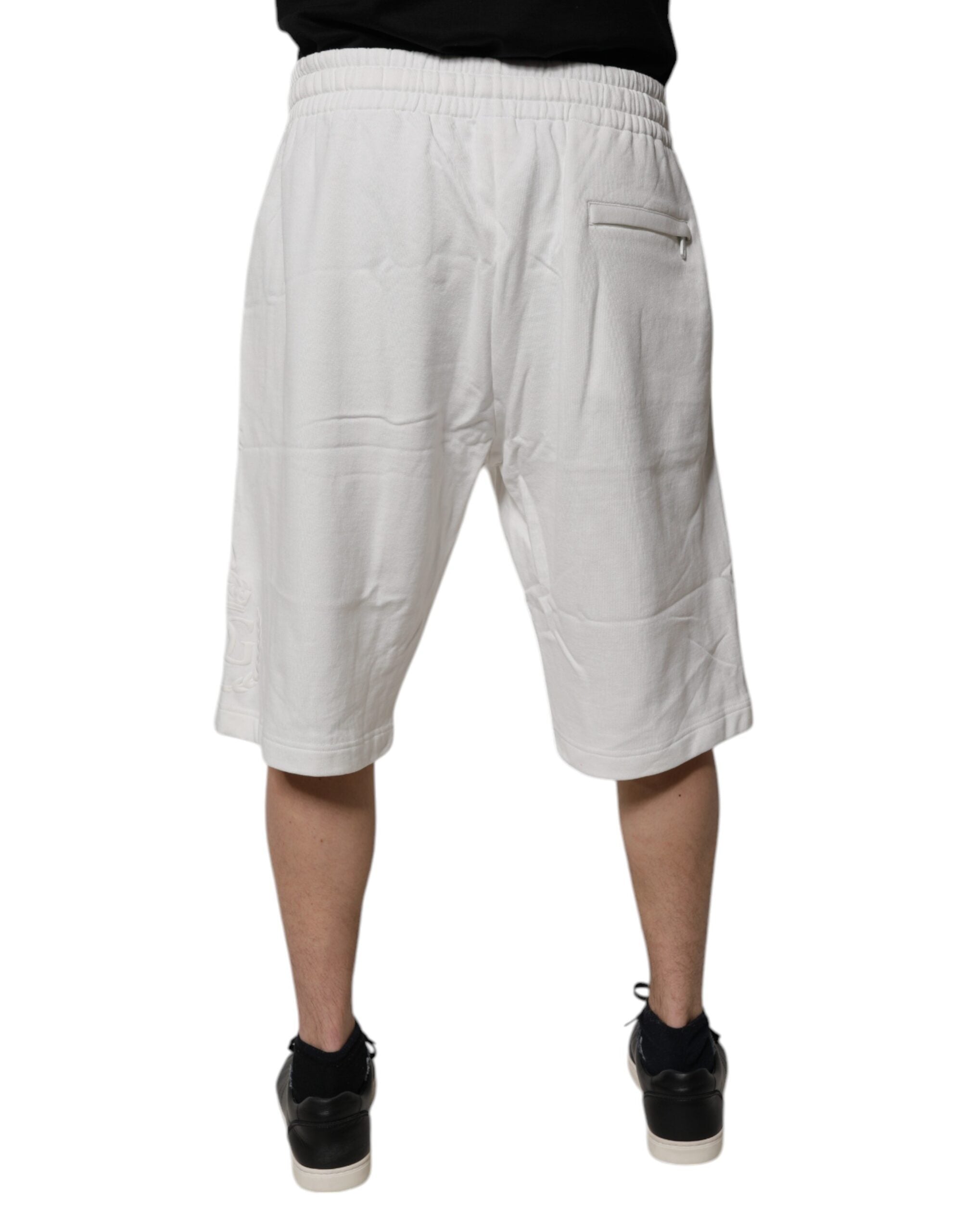Dolce & Gabbana White Cotton Sweatshorts Men Bermuda Shorts -   -  Dolce & Gabbana. Dolce & Gabbana White Cotton Sweatshorts Men Bermuda Shorts -   -  Dolce & Gabbana.
