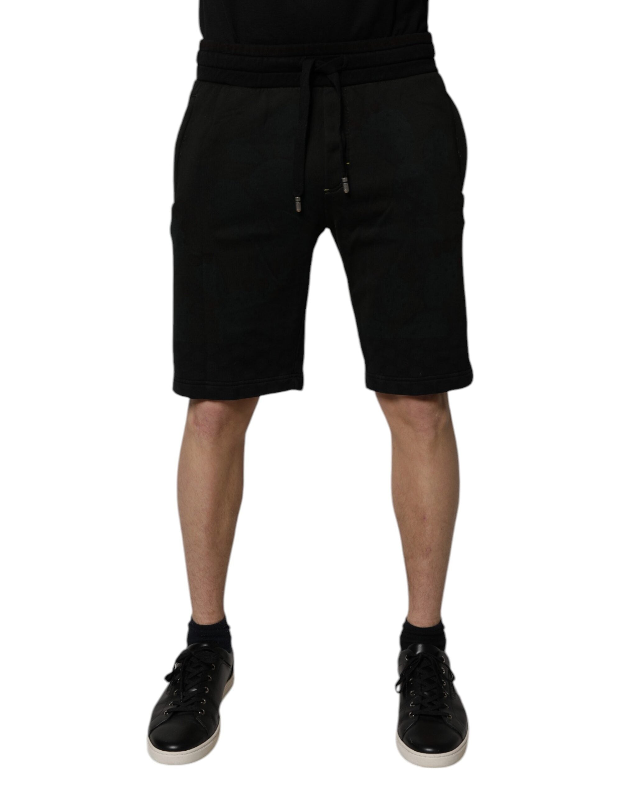 Dolce & Gabbana Black Cotton Sweatshorts Men Bermuda Shorts -   -  Dolce & Gabbana.