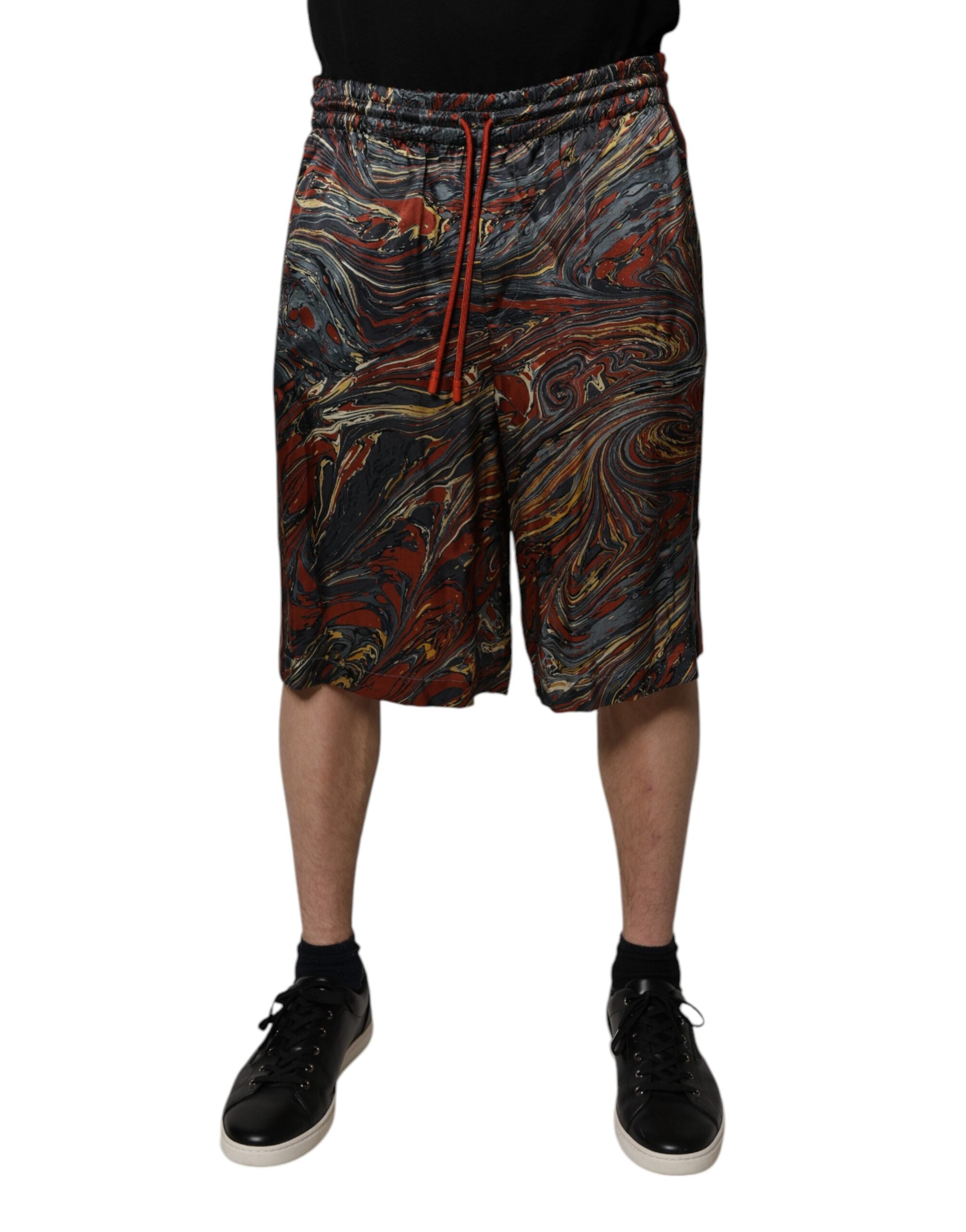 Dolce & Gabbana Multicolor Marble Print Trouser Bermuda Shorts -   -  Dolce & Gabbana.