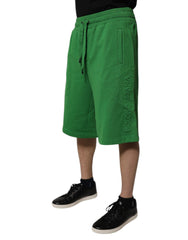 Dolce & Gabbana Green Cotton Men Sweatshorts Bermuda Shorts -   -  Dolce & Gabbana.