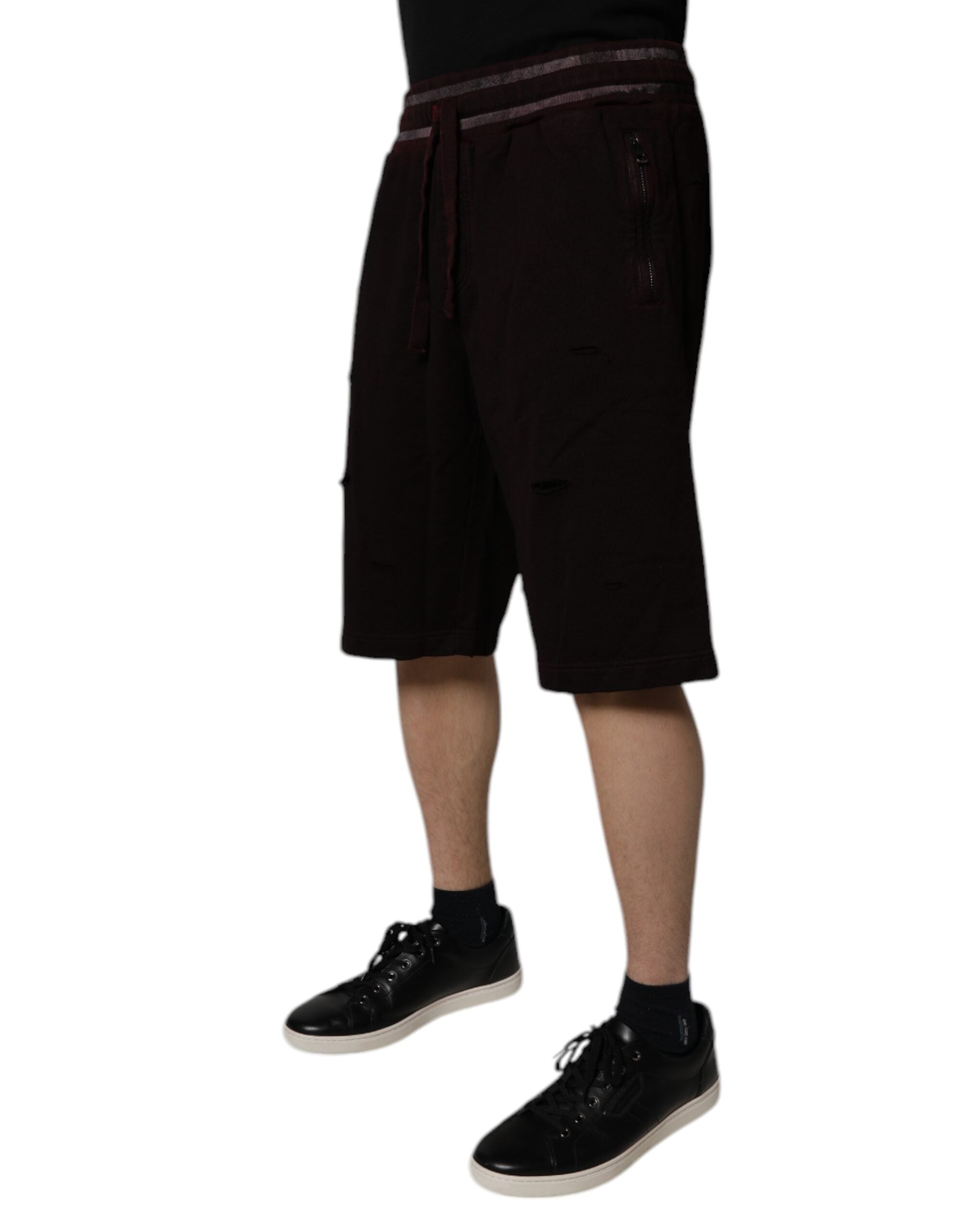 Dolce & Gabbana Maroon Cotton Logo Plaque Men Bermuda Shorts -   -  Dolce & Gabbana. Dolce & Gabbana Maroon Cotton Logo Plaque Men Bermuda Shorts -   -  Dolce & Gabbana.