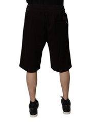 Dolce & Gabbana Maroon Cotton Logo Plaque Men Bermuda Shorts -   -  Dolce & Gabbana.