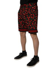 Dolce & Gabbana Black Red Cherry Print Bermuda Cotton Shorts -   -  Dolce & Gabbana.