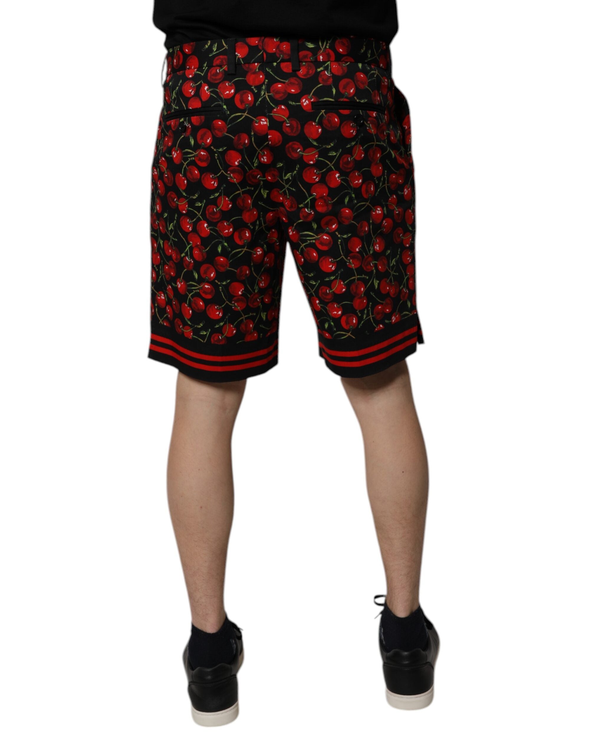 Dolce & Gabbana Black Red Cherry Print Bermuda Cotton Shorts -   -  Dolce & Gabbana. Dolce & Gabbana Black Red Cherry Print Bermuda Cotton Shorts -   -  Dolce & Gabbana.