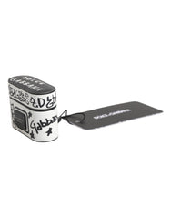 Dolce & Gabbana Black White Leather Scribble Embossed Logo Airpods Case -   -  Dolce & Gabbana.