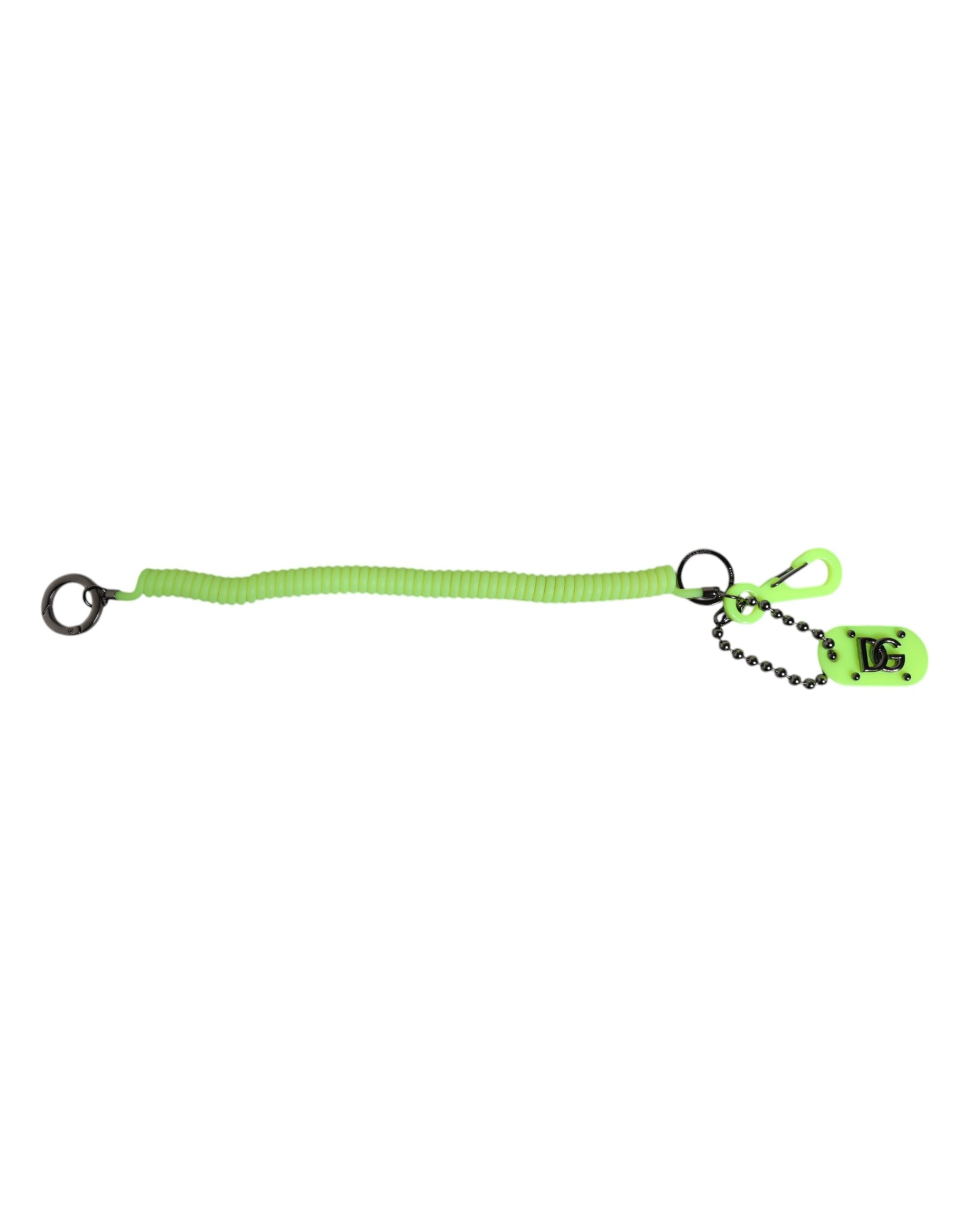Dolce & Gabbana Green Springy Key Holder DG Logo Men's Keychain Keyring -   -  Dolce & Gabbana. Dolce & Gabbana Green Springy Key Holder DG Logo Men's Keychain Keyring -   -  Dolce & Gabbana.