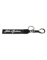Dolce & Gabbana Black White DG Logo Silver Men Keychain Polyester Keyring -   -  Dolce & Gabbana.