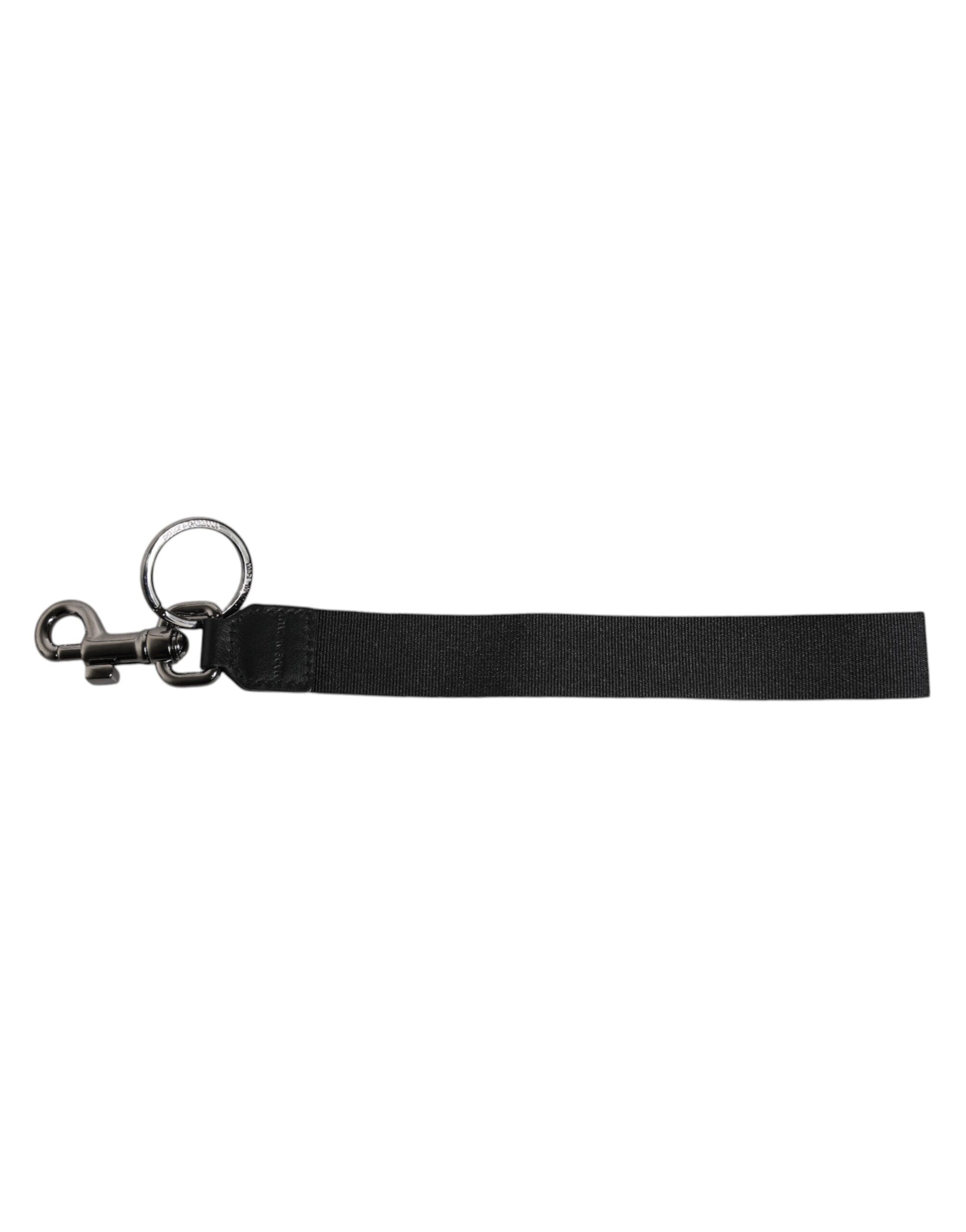 Dolce & Gabbana Black Logo Nylon Silver Brass Men Holder Keychain Keyring -   -  Dolce & Gabbana. Dolce & Gabbana Black Logo Nylon Silver Brass Men Holder Keychain Keyring -   -  Dolce & Gabbana.