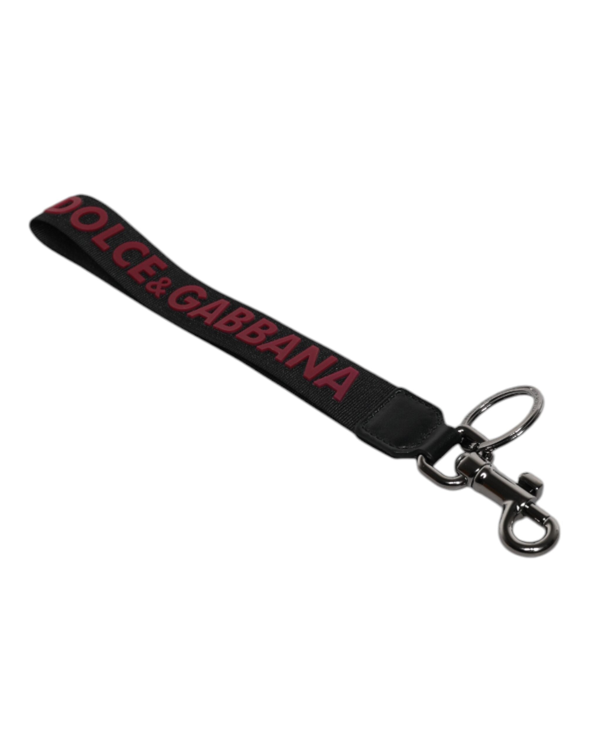 Dolce & Gabbana Black Logo Nylon Silver Brass Men Holder Keychain Keyring -   -  Dolce & Gabbana. Dolce & Gabbana Black Logo Nylon Silver Brass Men Holder Keychain Keyring -   -  Dolce & Gabbana.