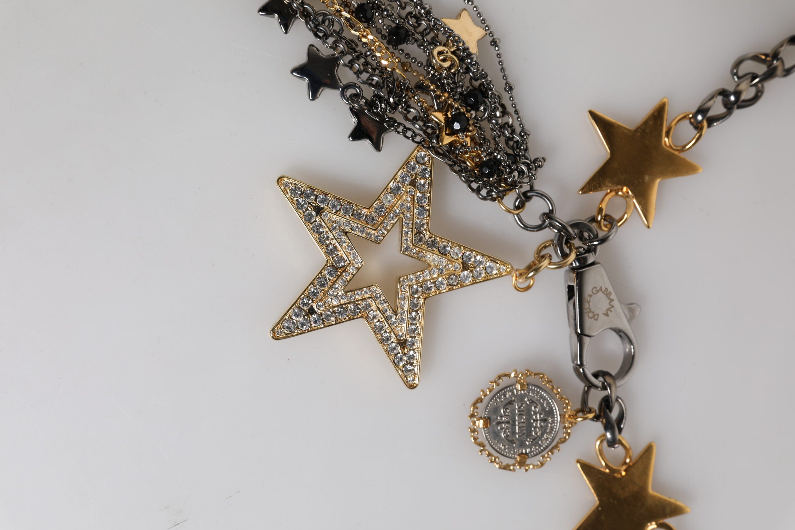 Dolce & Gabbana Silver Gold Brass Embellished Waist Chain Belt -   -  Dolce & Gabbana. Dolce & Gabbana Silver Gold Brass Embellished Waist Chain Belt -   -  Dolce & Gabbana.