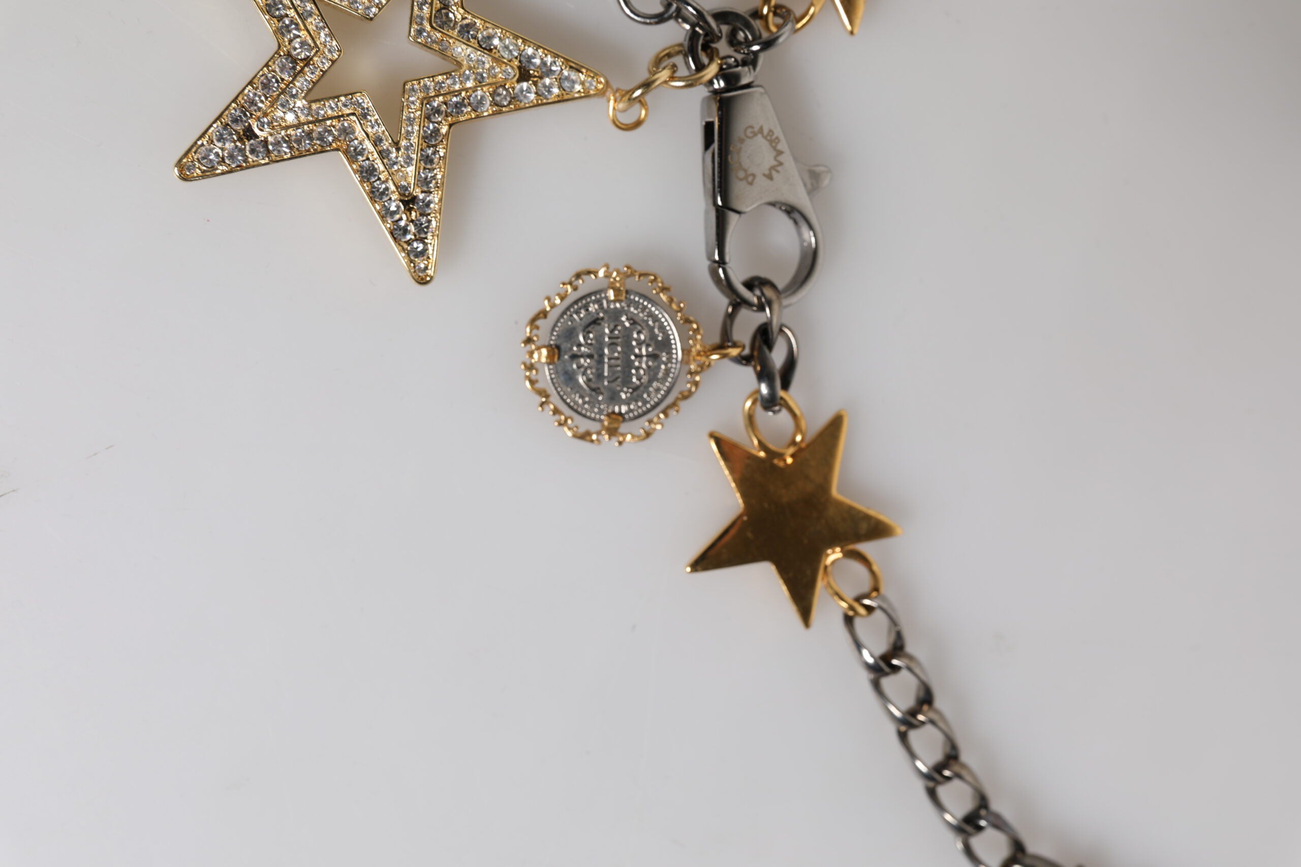 Dolce & Gabbana Silver Gold Brass Embellished Waist Chain Belt -   -  Dolce & Gabbana. Dolce & Gabbana Silver Gold Brass Embellished Waist Chain Belt -   -  Dolce & Gabbana.