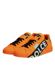 Dolce & Gabbana Orange Portofino Logo Tape Men Sneakers Shoes -   -  Dolce & Gabbana.