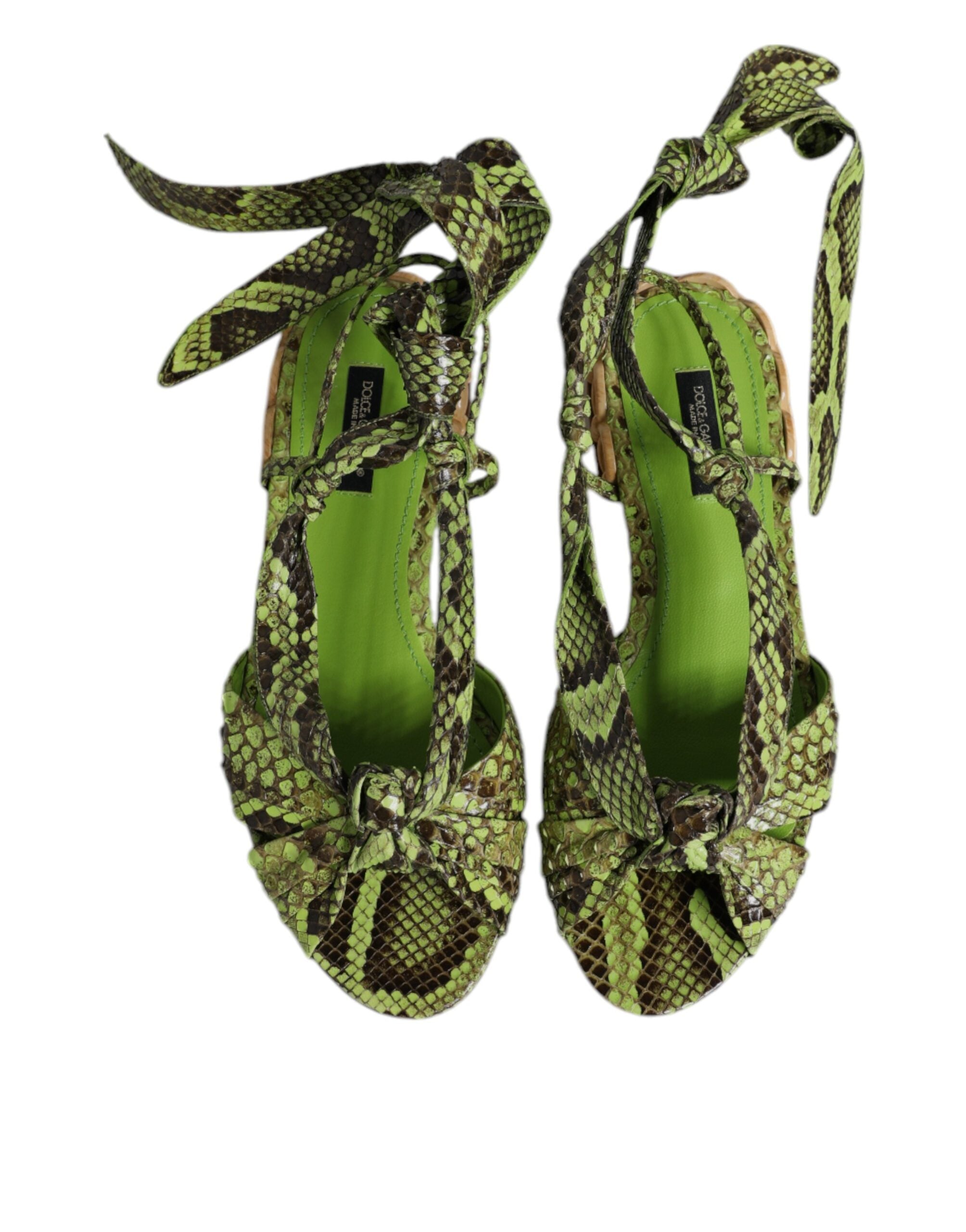 Dolce & Gabbana Green Animal Print Ankle Wrap Sandals Shoes -   -  Dolce & Gabbana. Dolce & Gabbana Green Animal Print Ankle Wrap Sandals Shoes -   -  Dolce & Gabbana.