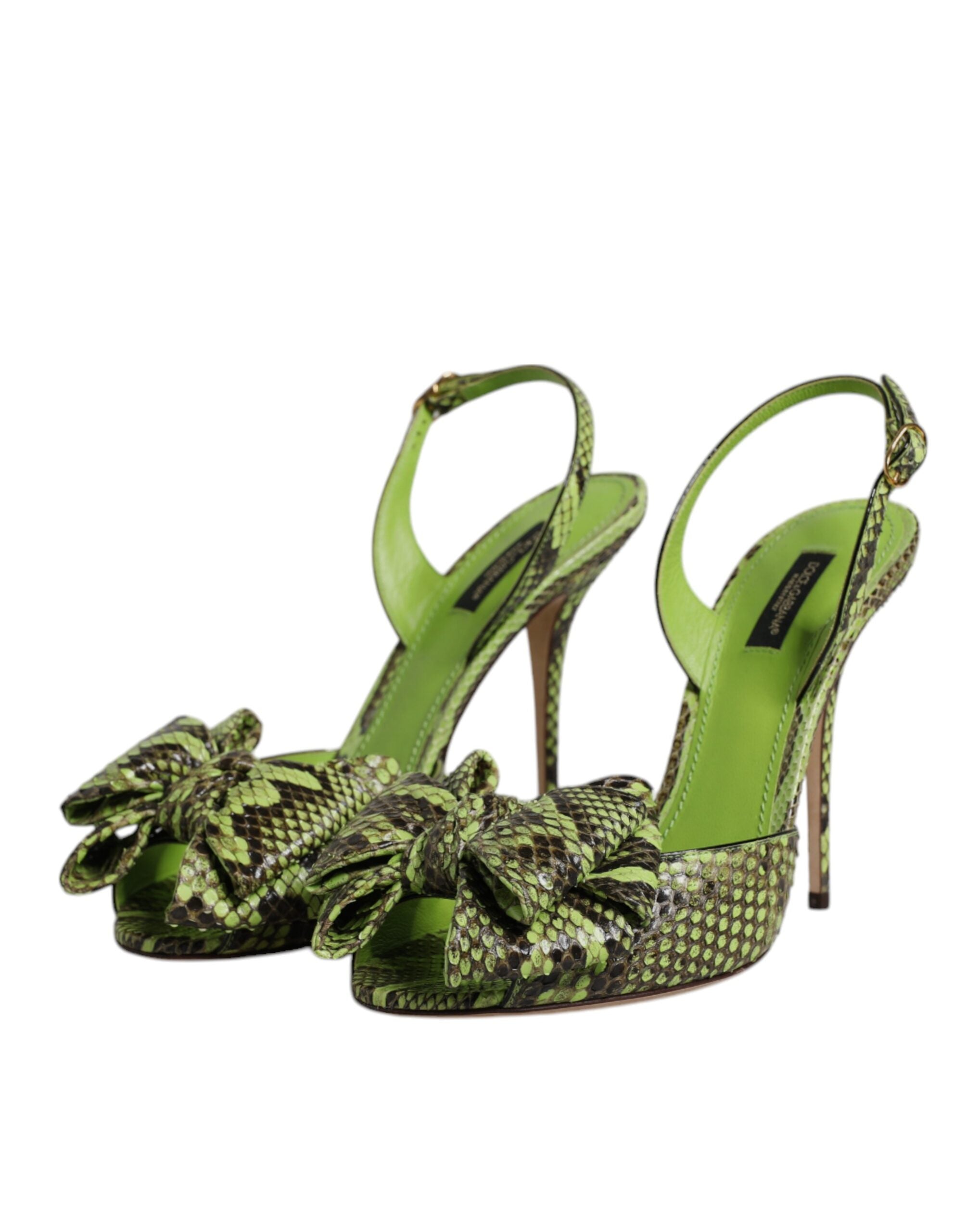 Dolce & Gabbana Green Python Leather Heels Sandals Shoes -   -  Dolce & Gabbana. Dolce & Gabbana Green Python Leather Heels Sandals Shoes -   -  Dolce & Gabbana.